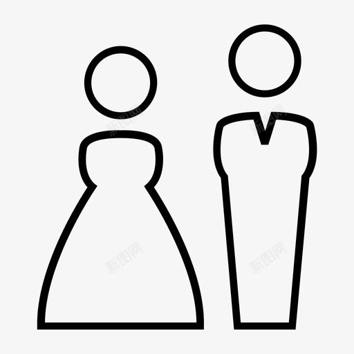 新郎新娘新郎结婚图标svg_新图网 https://ixintu.com 婚礼 新郎 新郎新娘 结婚