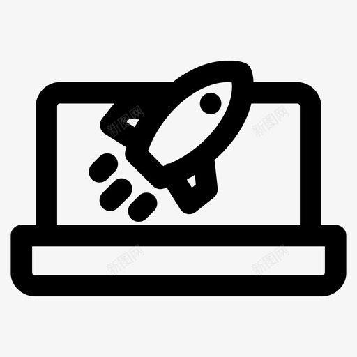 程序发射监视器火箭图标svg_新图网 https://ixintu.com 宇宙飞船 火箭 监视器 程序发射