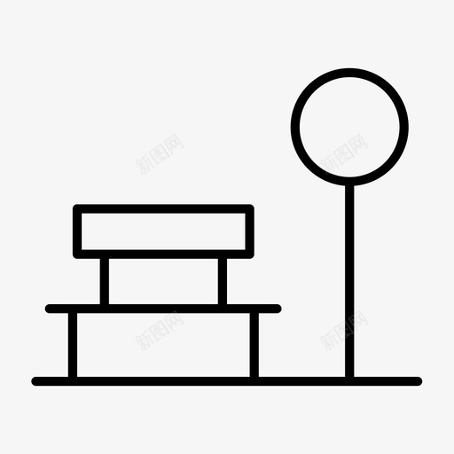 巴士站椅子花园图标svg_新图网 https://ixintu.com 候车 停车场 巴士站 椅子 花园