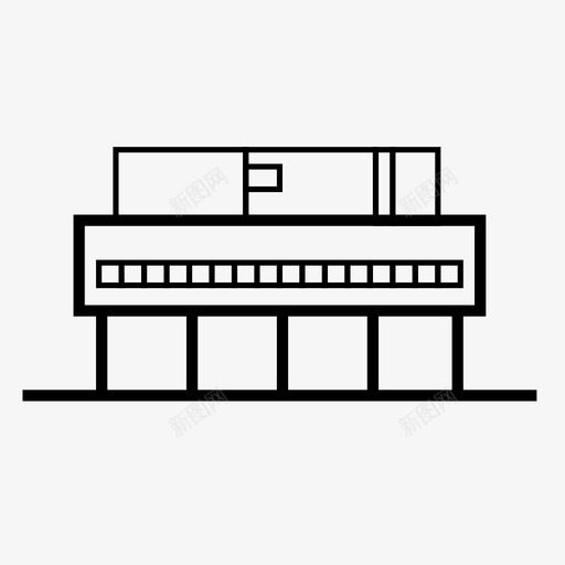 国际风格巴黎建筑图标svg_新图网 https://ixintu.com 别墅 国际风格 巴黎 建筑 现代 著名建筑