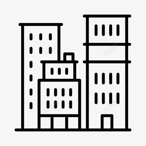 建筑物公寓城市图标svg_新图网 https://ixintu.com 乡镇 公寓 城市 城镇 建筑物