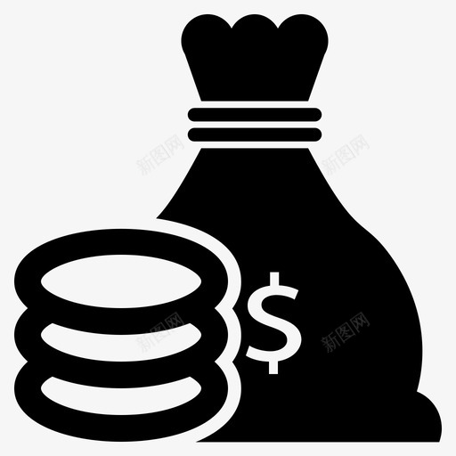 现金袋银行美元图标svg_新图网 https://ixintu.com 收款 现金袋 美元 金融 钱袋 银行