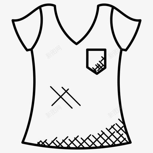 束腰外衣休闲装时尚配饰图标svg_新图网 https://ixintu.com 休闲装 夏装 女式t恤 时尚配饰 束腰外衣