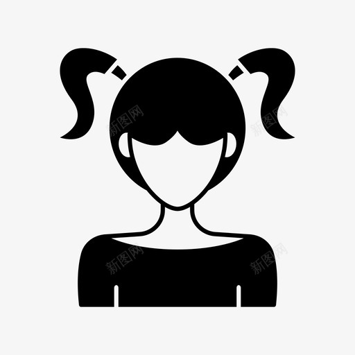 辫子化身女性图标svg_新图网 https://ixintu.com 化身 化身女人 女人 女孩 女性 辫子