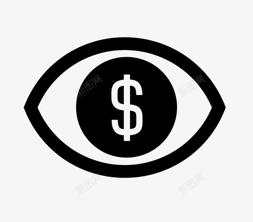 看美元眼睛钱图标svg_新图网 https://ixintu.com 专注 动词 痴迷 看 看美元 眼睛 钱