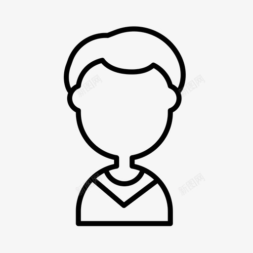男孩发型低底切图标svg_新图网 https://ixintu.com 低底切 发型 男孩 脸08