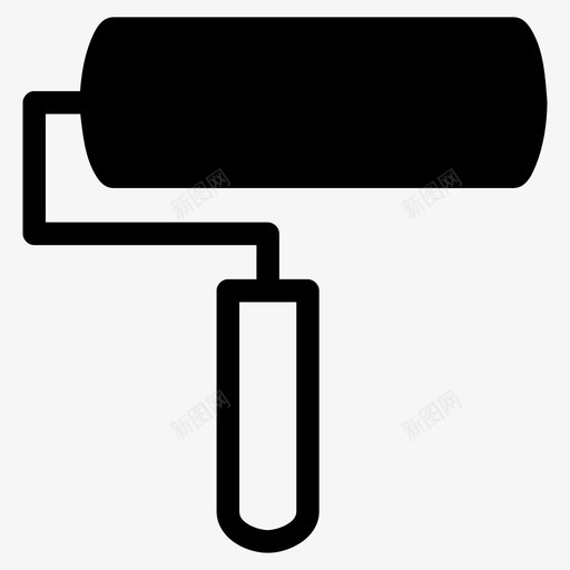 滚筒刷手动滚筒油漆图标svg_新图网 https://ixintu.com 手动滚筒 油漆 油漆辊 滚筒刷