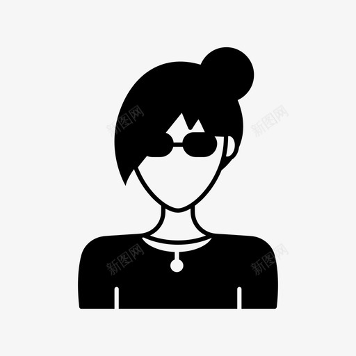 发髻头像个人资料图标svg_新图网 https://ixintu.com 个人资料 化身女人 发髻 头像 女人 用户