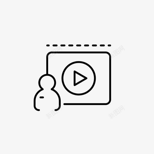 视觉演示演示播放器图标svg_新图网 https://ixintu.com 培训 播放器 概述商业营销电子商务图标 演示 视觉演示 视频