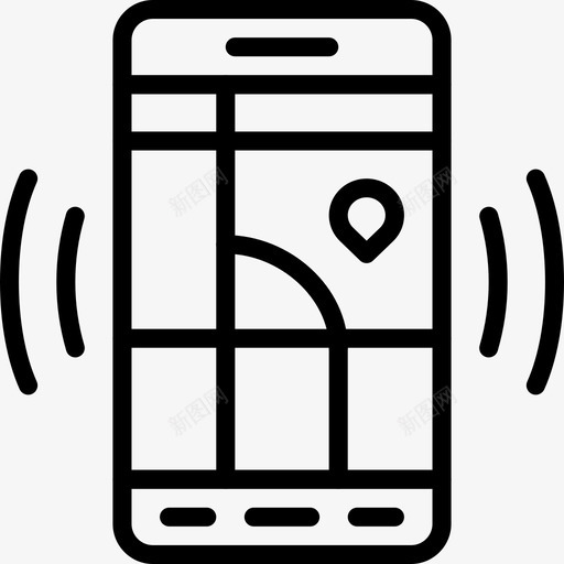 位置地图应用程序交互图标svg_新图网 https://ixintu.com Pretycons用户界面移动概述 交互 位置地图 应用程序 界面 移动