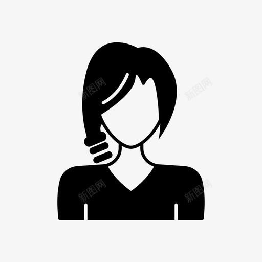 辫子女头像辫子发图标svg_新图网 https://ixintu.com 头像 头像女 无脸 西装 辫子发 辫子女