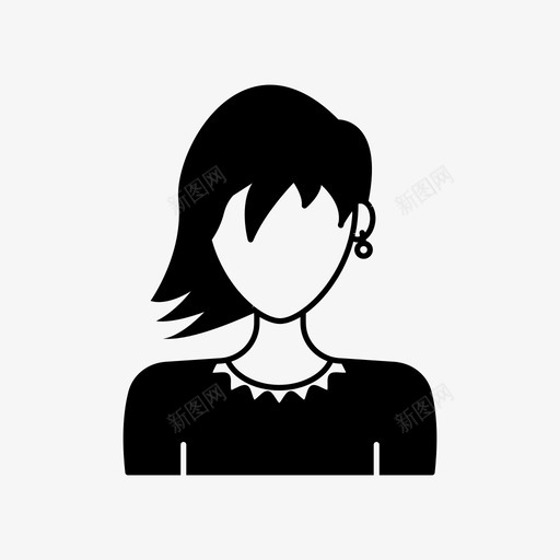 女人化身刘海图标svg_新图网 https://ixintu.com 刘海 化身 化身女人 女人 用户 长发