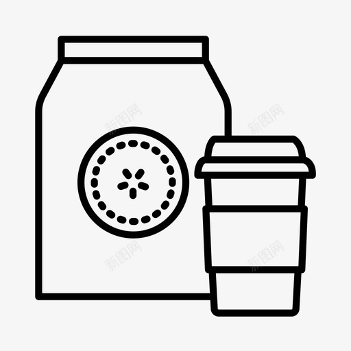 外卖早餐咖啡图标svg_新图网 https://ixintu.com 咖啡 外卖 早餐 食物 饮料