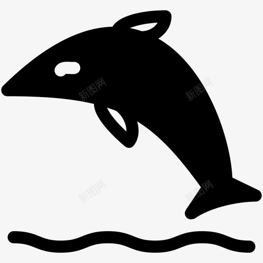 海豚白鲸鱼图标svg_新图网 https://ixintu.com 夏季填充物 海豚 白鲸 鱼