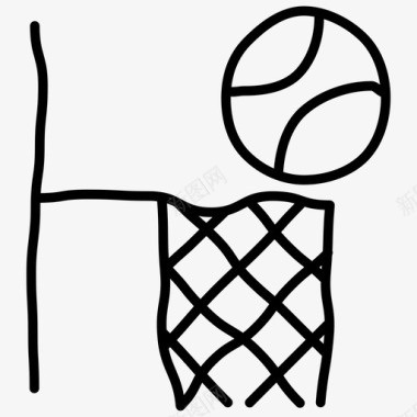 篮球手绘体育涂鸦图标图标