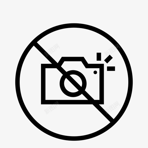没有摄影照相机闪光灯图标svg_新图网 https://ixintu.com 博物馆 图片 标牌 没有摄影 照相机 闪光灯