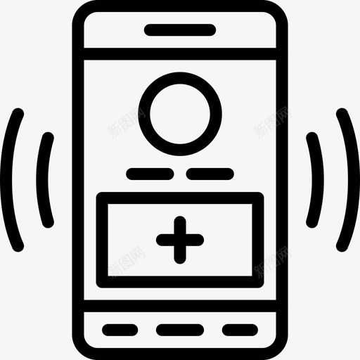 添加新节应用程序交互图标svg_新图网 https://ixintu.com Pretycons用户界面移动概述 交互 应用程序 添加新节 界面 移动