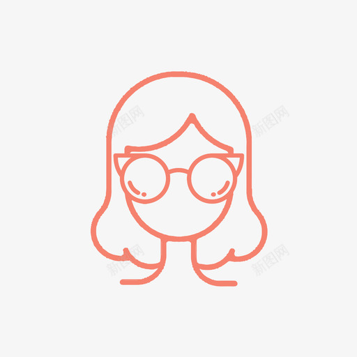 太阳镜女孩墨镜图标svg_新图网 https://ixintu.com 墨镜 太阳镜 女孩