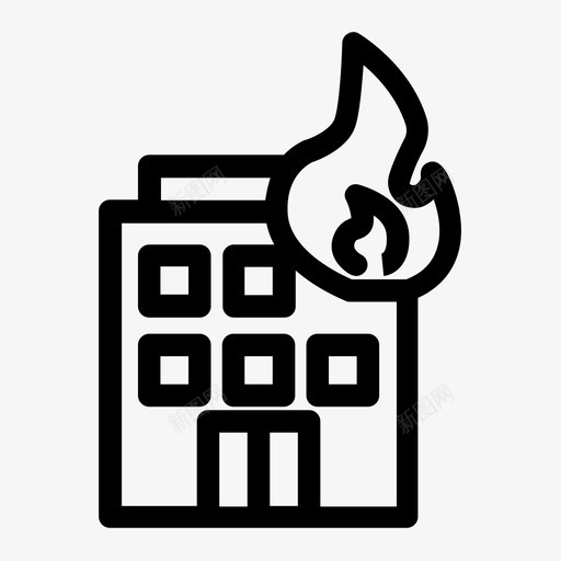 大楼火灾野火图标svg_新图网 https://ixintu.com 大楼 消防员 火灾 野火