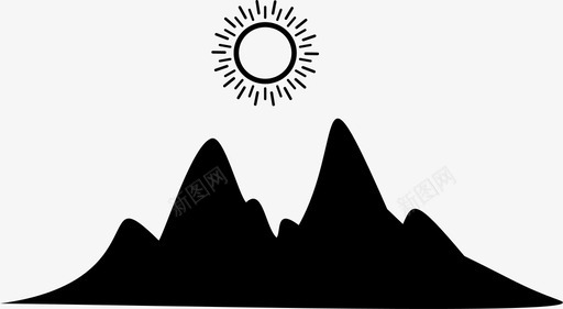 山日出日落图标svg_新图网 https://ixintu.com 山 日出 日落