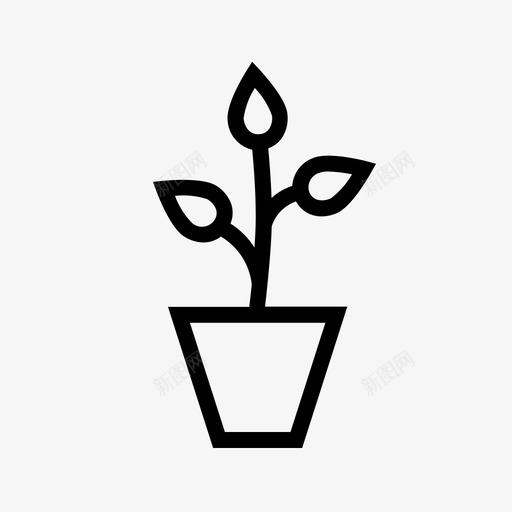 生长植物花绿色图标svg_新图网 https://ixintu.com 春天 生长 生长植物 盆栽 绿色 花
