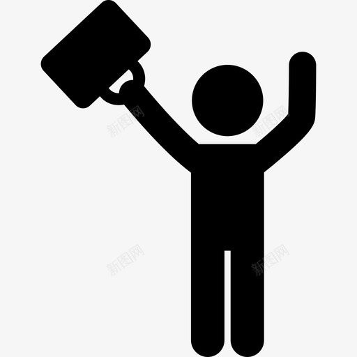 成功的人拿着手提箱生意胜利图标svg_新图网 https://ixintu.com 成功的人拿着手提箱 生意 胜利