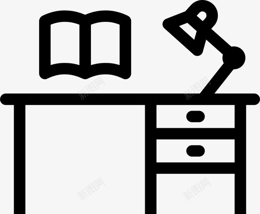 书桌书房桌子图标svg_新图网 https://ixintu.com 书房 书桌 工作场所 桌子