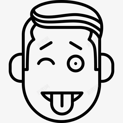 活泼的男孩的脸手势做手势图标svg_新图网 https://ixintu.com 做手势 手势 活泼的男孩的脸