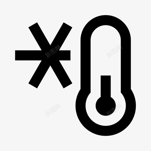 温度计寒冷天气图标svg_新图网 https://ixintu.com 冬天 天气 寒冷 温度计 线路