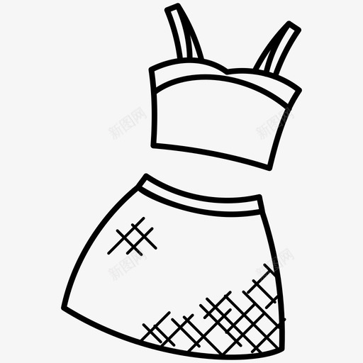 短裙时装派对服图标svg_新图网 https://ixintu.com 夏装 时装 派对服 短裙