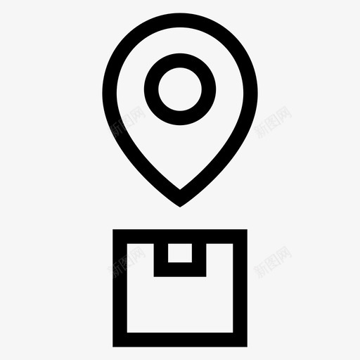 箱子快递位置图标svg_新图网 https://ixintu.com 位置 包裹 快递 箱子 轨道