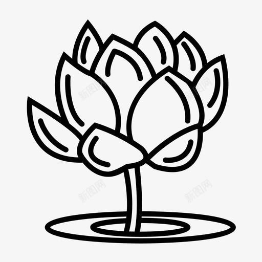 莲花花自然图标svg_新图网 https://ixintu.com 杂项线图标 自然 花 莲花