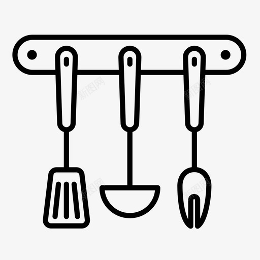 厨房用具厨房工具勺子图标svg_新图网 https://ixintu.com 勺子 厨房工具 厨房用具 器具 抹刀