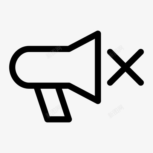 禁用声音扩音器静音图标svg_新图网 https://ixintu.com 扩音器 禁用声音 静音 音量