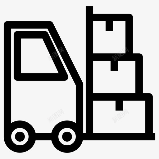 叉车货物包裹图标svg_新图网 https://ixintu.com 包裹 叉车 物流 货物