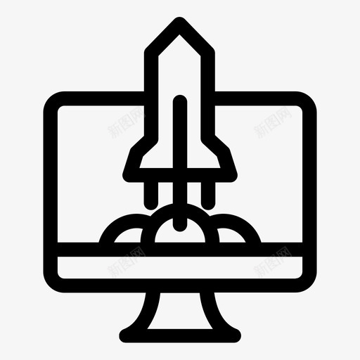 启动商业计算机图标svg_新图网 https://ixintu.com 发布 启动 商业 商业搜索引擎优化 技术 计算机