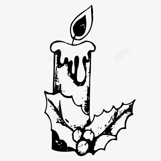 圣诞蜡烛庆典圣诞装饰品图标svg_新图网 https://ixintu.com 圣诞蜡烛 圣诞装饰品 庆典