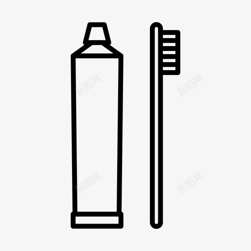 牙刷和牙膏牙膏管图标svg_新图网 https://ixintu.com 牙刷和牙膏 牙膏管