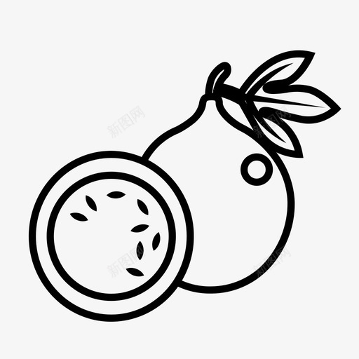 西番莲热带水果图标svg_新图网 https://ixintu.com 热带水果 西番莲