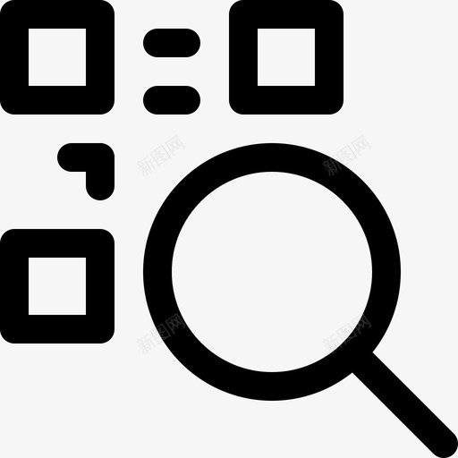 扫描二维码加密识别图标svg_新图网 https://ixintu.com 二维码 加密 扫描二维码 搜索 放大镜 电子商务线路图标 识别