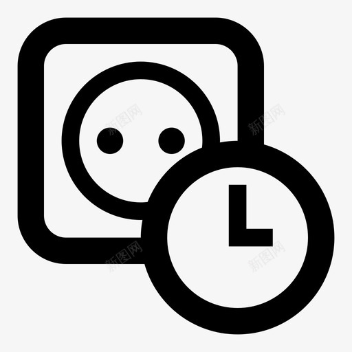 插座定时器时钟家庭自动化图标svg_新图网 https://ixintu.com 家庭自动化 插座定时器 时钟 智能家居 有用的图标智能设备