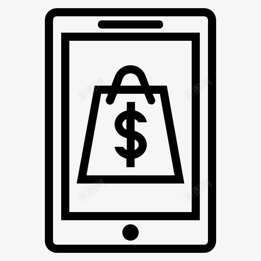 网上购物移动广告移动营销图标svg_新图网 https://ixintu.com 在线营销 移动商店 移动广告 移动营销 网上购物
