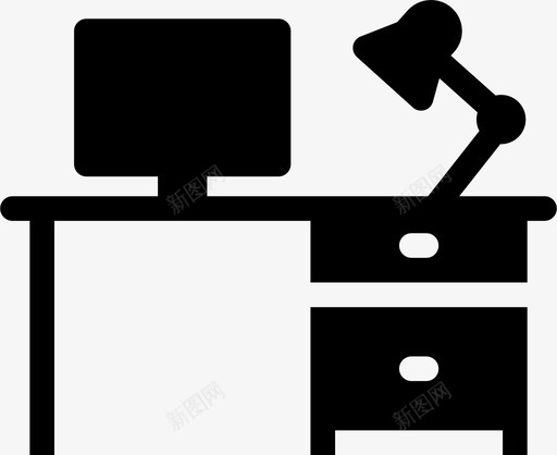 桌子工作办公桌图标svg_新图网 https://ixintu.com 办公桌 工作 工作场所 桌子