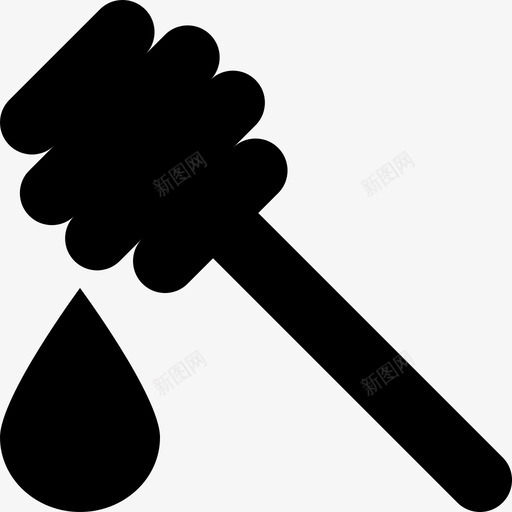 蜂蜜棒勺滴图标svg_新图网 https://ixintu.com 勺 器具 工具 滴 蜂蜜棒 食物