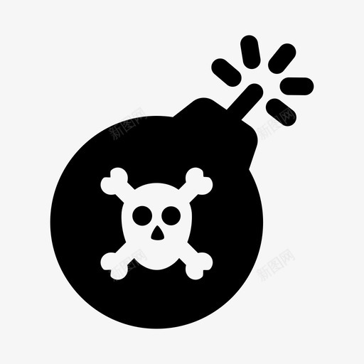 头骨炸弹爆炸物战争图标svg_新图网 https://ixintu.com 头骨炸弹 战争 武器 炸弹 爆炸物