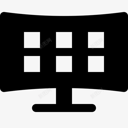 曲面智能电视互联网图标svg_新图网 https://ixintu.com 互联网 屏幕 智能电视 曲面智能电视 视频实心图标 高清