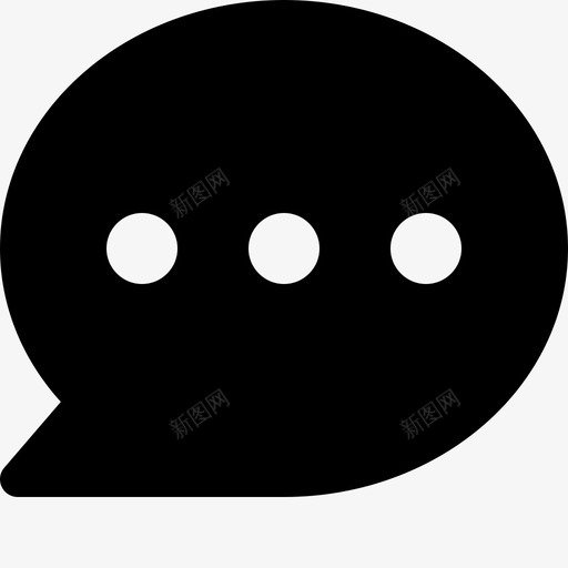 聊天信使聊天泡泡省略号图标svg_新图网 https://ixintu.com 消息 消息和聊天实心图标 省略号 社交 聊天信使 聊天泡泡