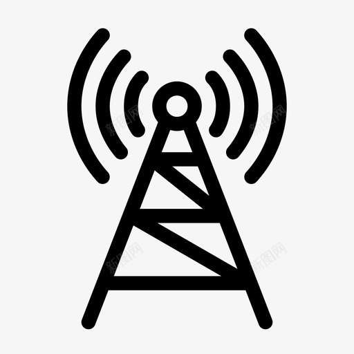 信号连接塔台图标svg_新图网 https://ixintu.com wifi 信号 塔台 无线 连接