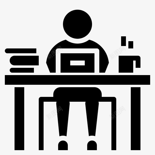 工作台书桌书房图标svg_新图网 https://ixintu.com 书房 书桌 工作台 教育