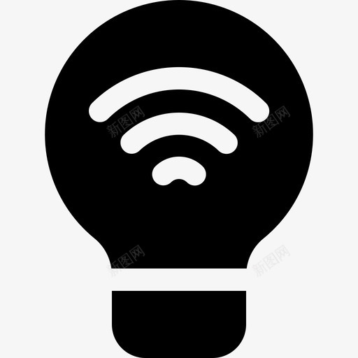 智能灯泡连接节能图标svg_新图网 https://ixintu.com led 无线 智能灯泡 智能设备实心图标 节能 连接